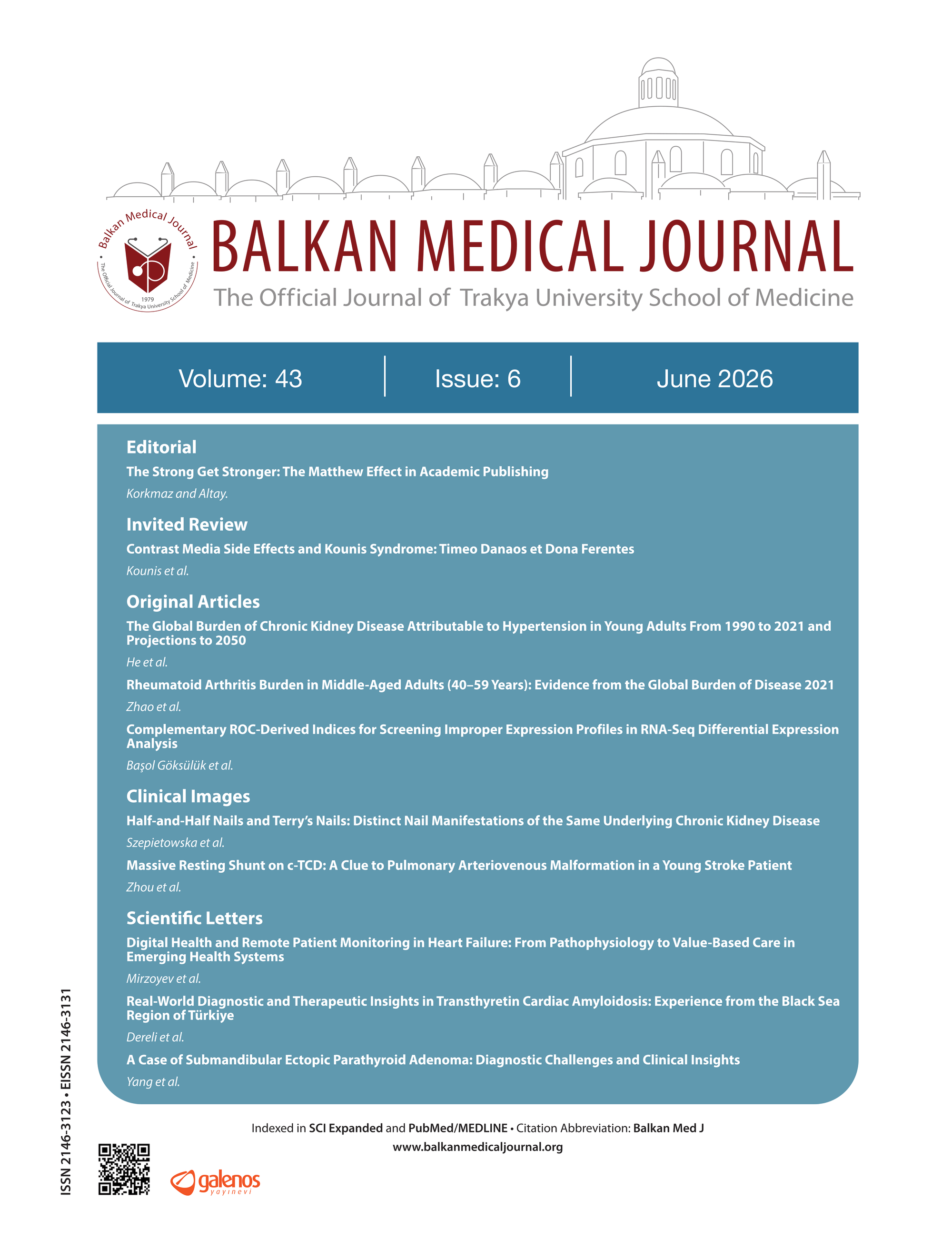 Balkan Medical Journal — Volume 43, Issue 6, June 2026 cover
